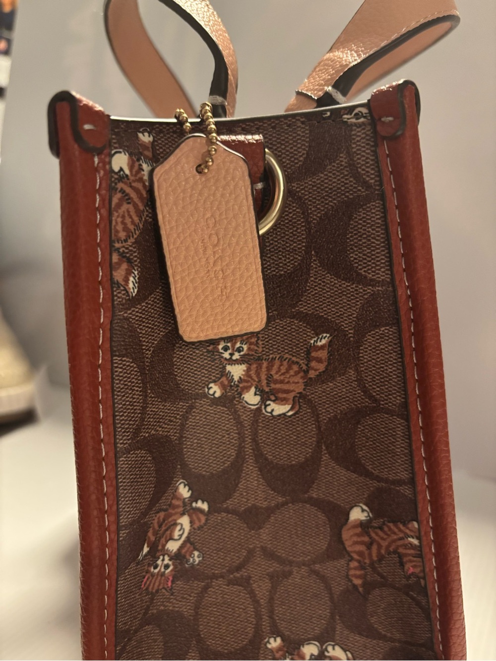 Coach Dempsey Tote 22 Signature Canvas Dancing Kitten Print - Picture 6 of 9
